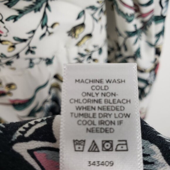 Loft Maxi Dress White Floral Sundress Wallpaper Sleeveless Blouson V-Neck Size 4 - Picture 9 of 9